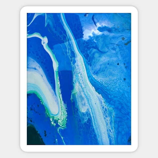 Ocean Themed Acrylic Pour Painting Sticker by dnacademic